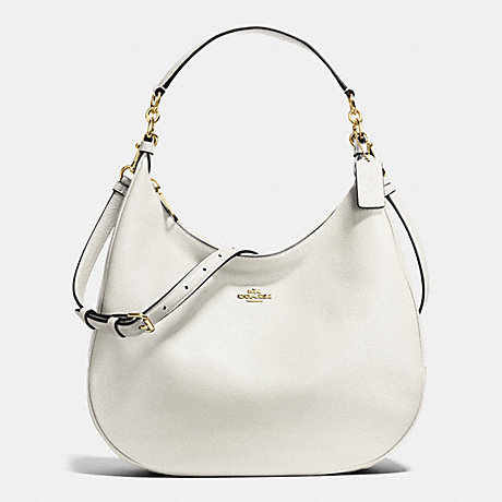 COACH f38259 HARLEY HOBO IN PEBBLE LEATHER IMITATION GOLD/CHALK