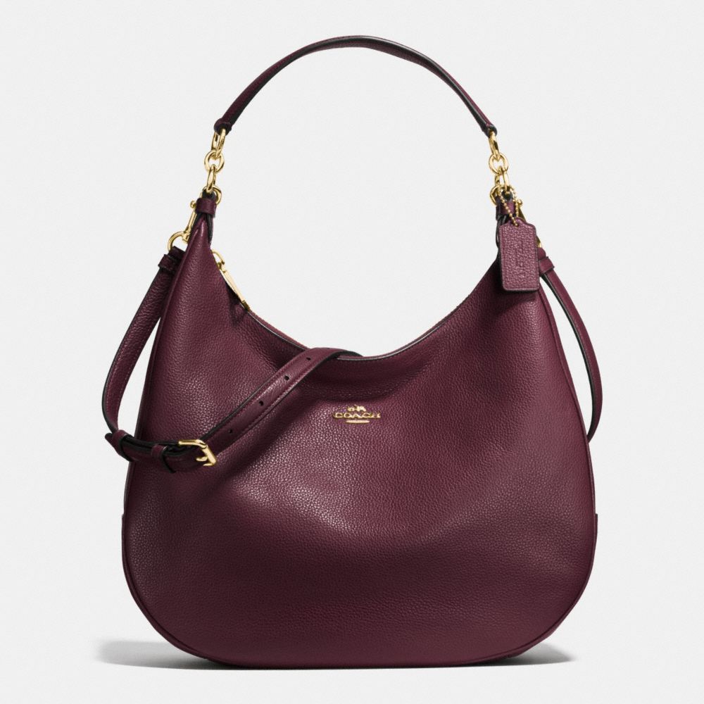 COACH F38259 - HARLEY HOBO IN PEBBLE LEATHER IMITATION GOLD/OXBLOOD