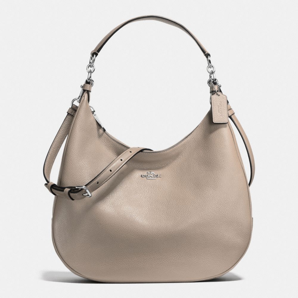 COACH HARLEY HOBO IN PEBBLE LEATHER - SILVER/FOG - F38259