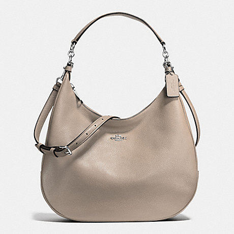 COACH F38259 HARLEY HOBO IN PEBBLE LEATHER SILVER/FOG
