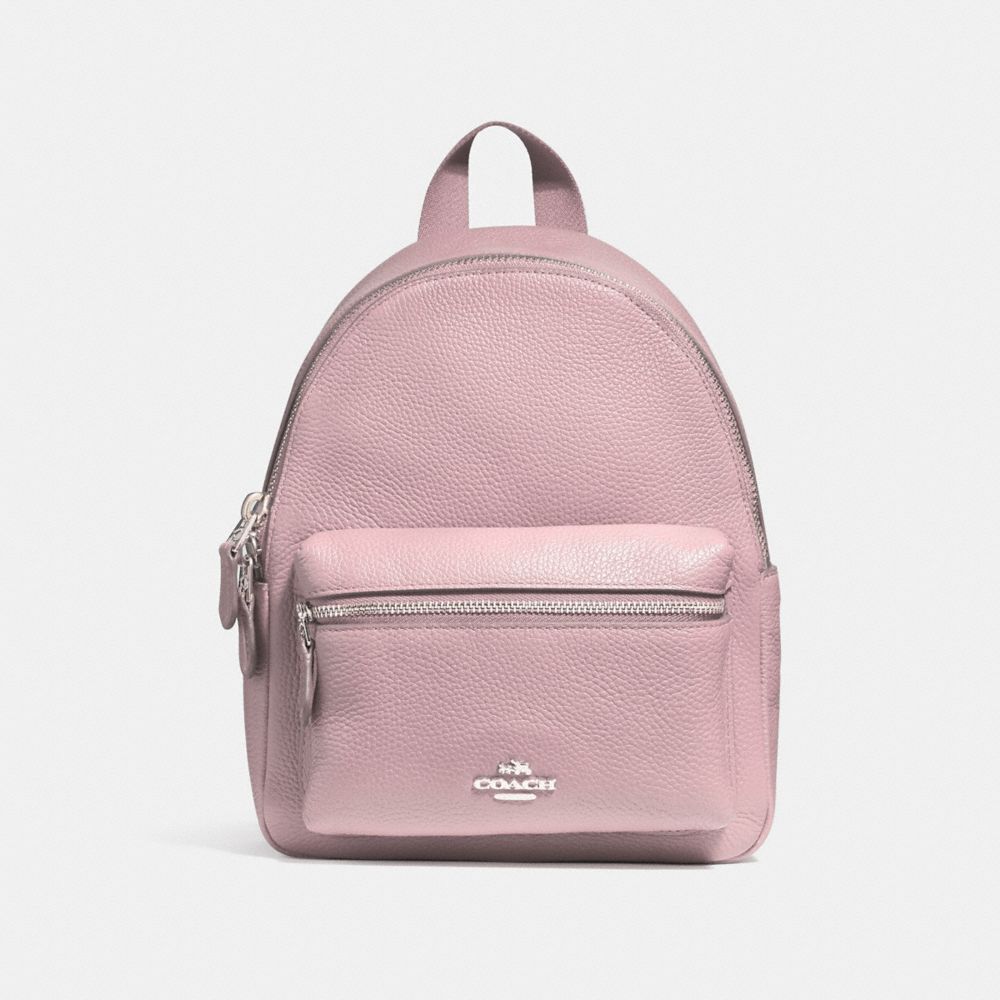 pink silver mini backpack