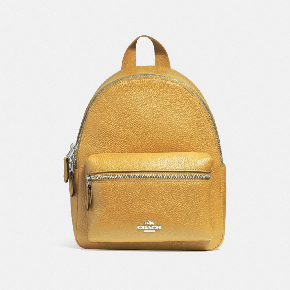 COACH f38263 MINI CHARLIE BACKPACK SILVER/MUSTARD 2