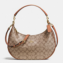 COACH F38267 Harley East/west Hobo In Signature IMITATION GOLD/KHAKI/SADDLE