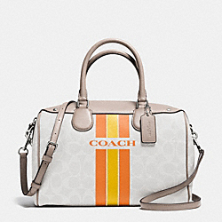 COACH VARSITY STRIPE BENNETT SATCHEL IN SIGNATURE - f38269 - SILVER/CHALK ORANGE