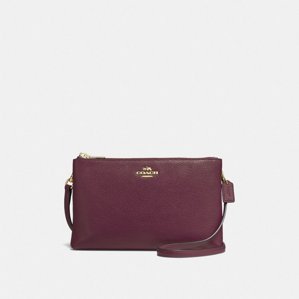 COACH LYLA CROSSBODY IN PEBBLE LEATHER - IMITATION GOLD/OXBLOOD - f38273