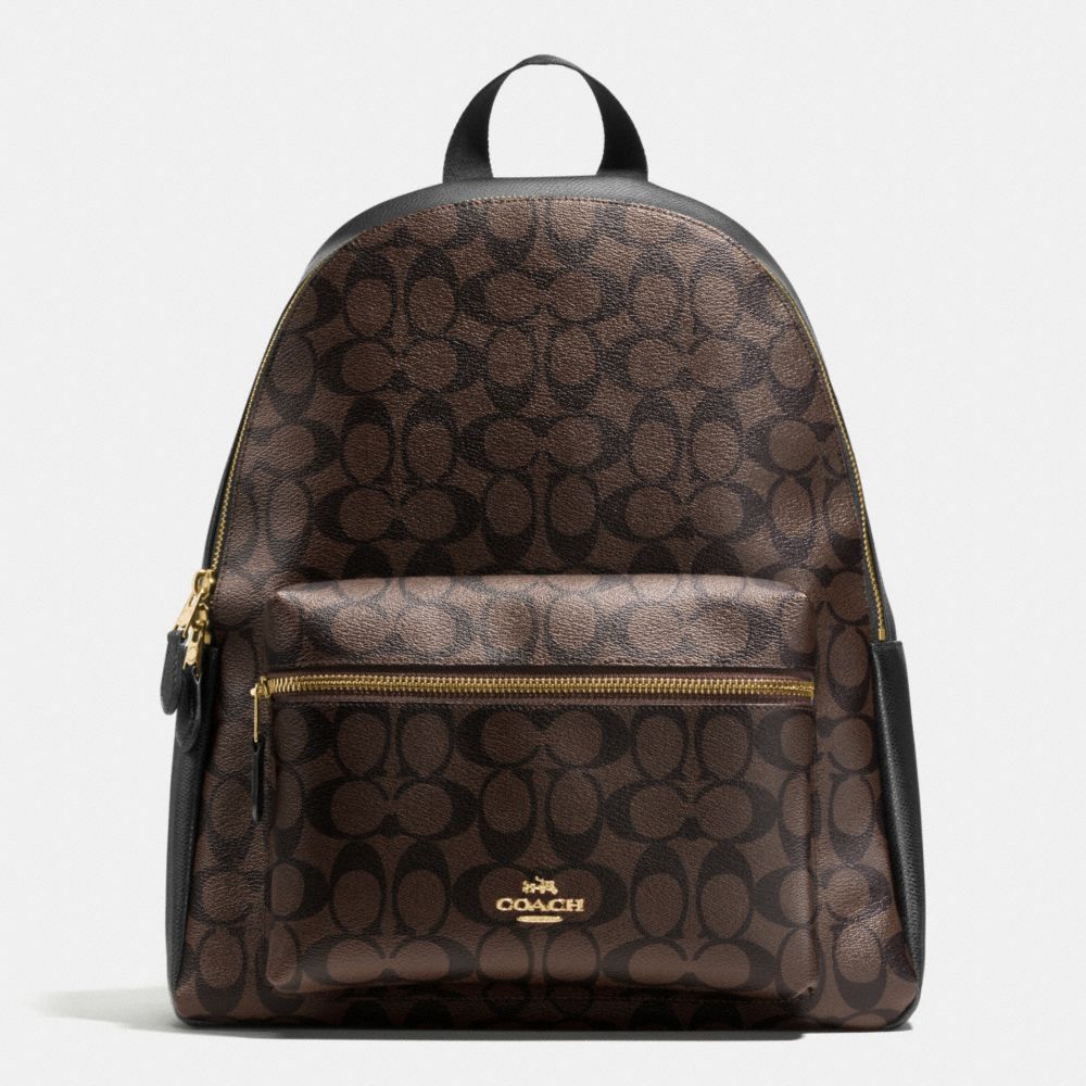 COACH CHARLIE BACKPACK IN SIGNATURE - IMITATION GOLD/BROWN/BLACK - F38301