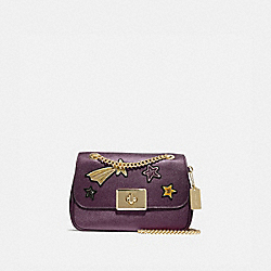 CASSIDY CROSSBODY WITH STAR EMBELLISHMENTS - F38341 - METALLIC RASPBERRY/LIGHT GOLD