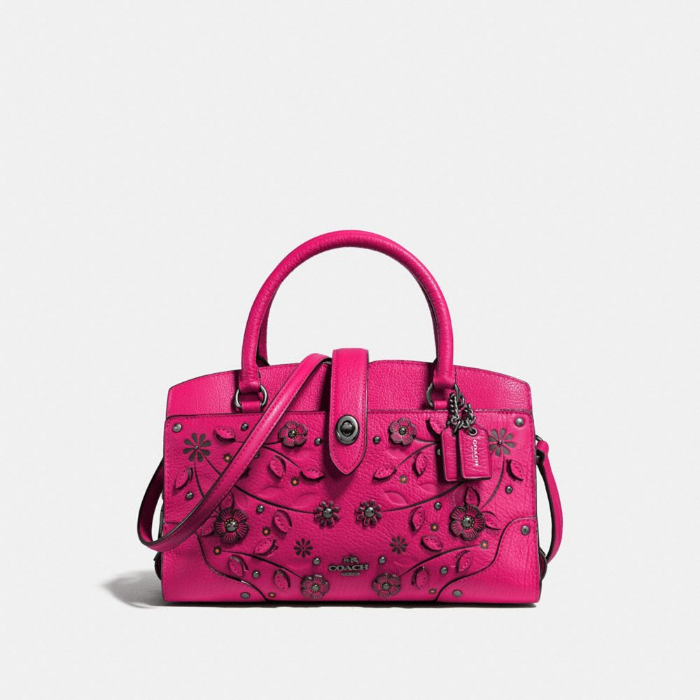 COACH MERCER SATCHEL 24 WITH TEA ROSE - CERISE/DARK GUNMETAL - F38375