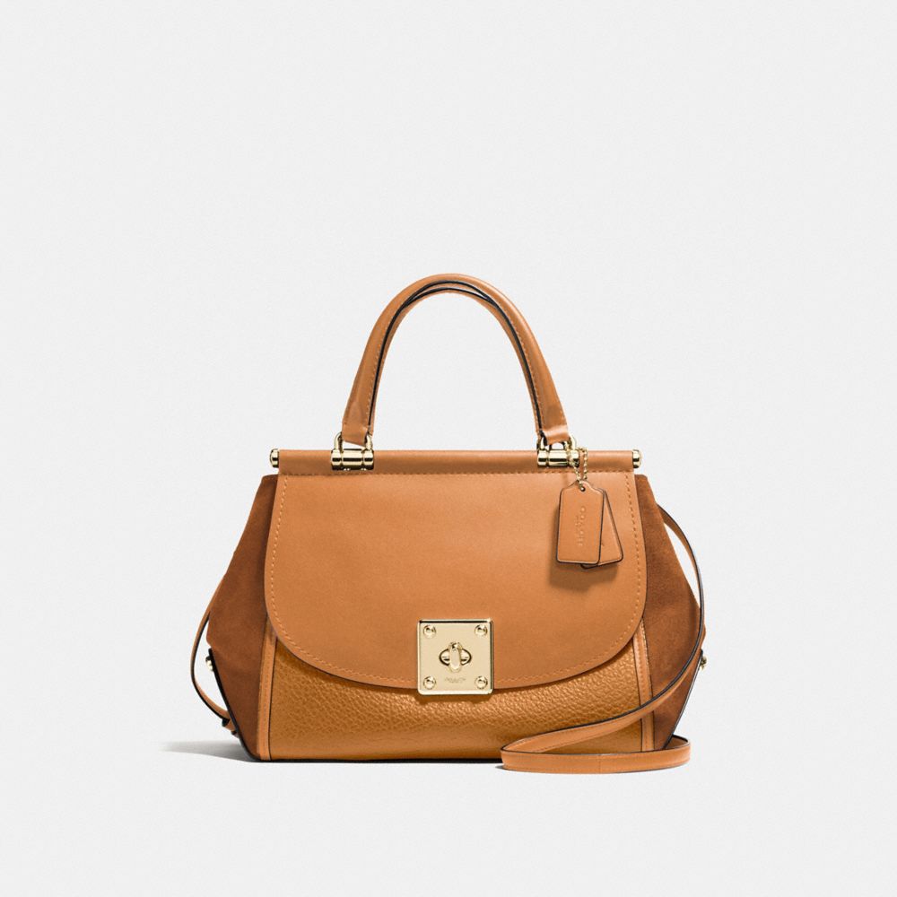 COACH f38389 DRIFTER CARRYALL LIGHT GOLD/LIGHT SADDLE