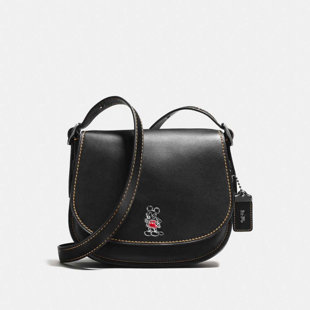 COACH SADDLE 23 WITH MICKEY - BLACK/DARK GUNMETAL - F38421