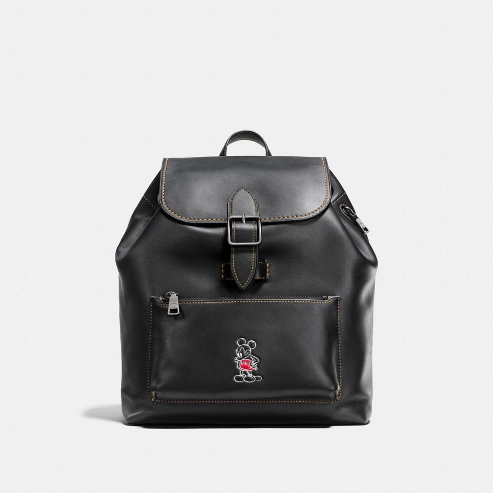 COACH MICKEY RAINGER BACKPACK - BLACK/DARK GUNMETAL - F38422