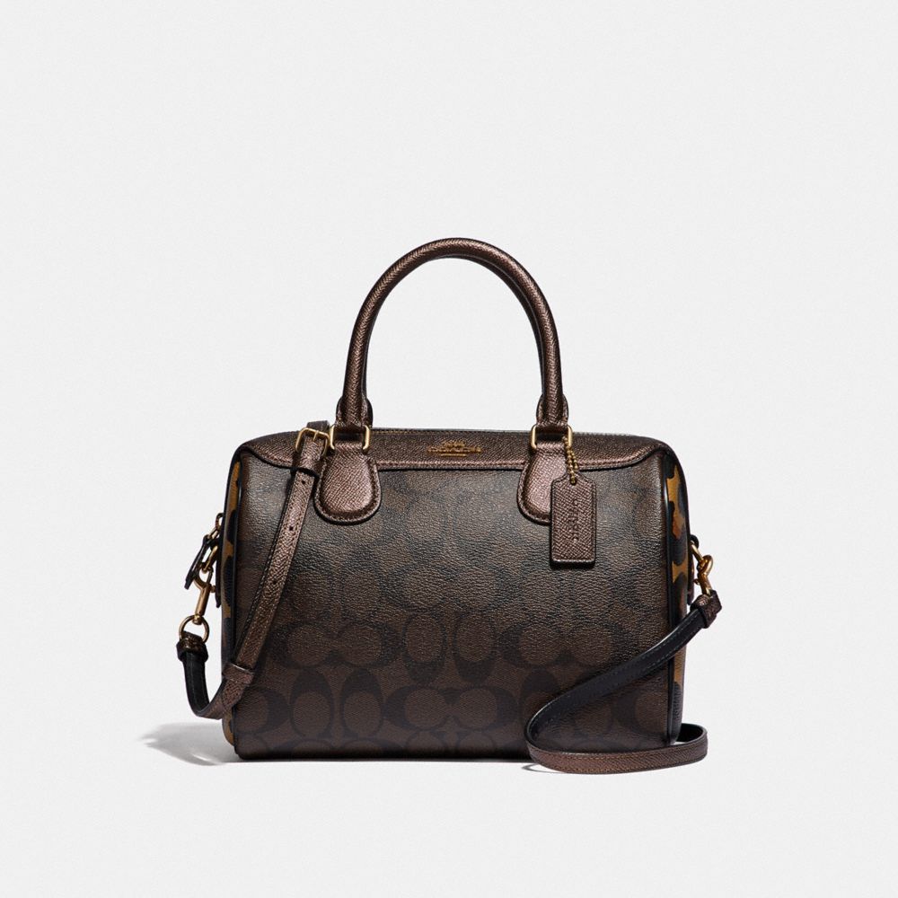 COACH F38538 - MINI BENNETT SATCHEL IN SIGNATURE CANVAS WITH LEOPARD PRINT BROWN MULTI/LIGHT GOLD