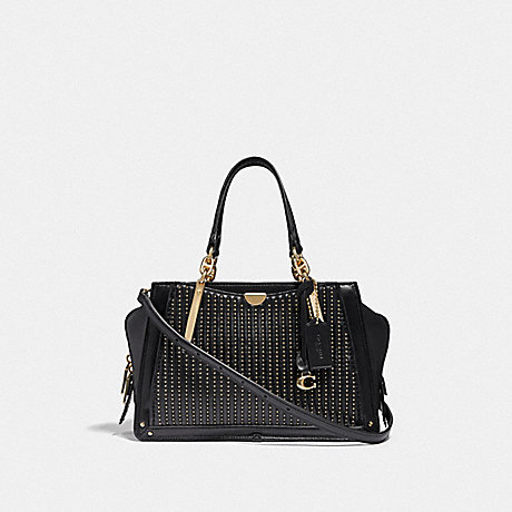 COACH DREAMER WITH QUILTING AND RIVETS - GD/BLACK - F38541