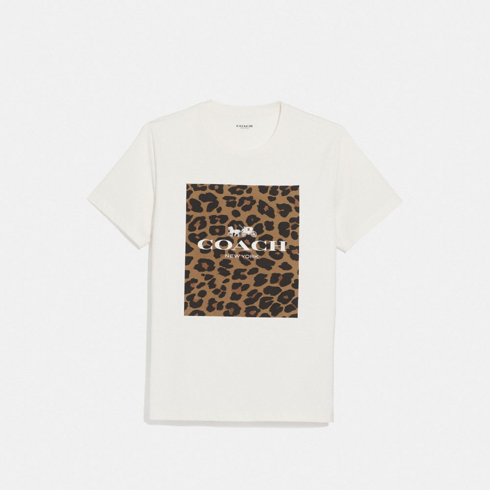 COACH F38567 Coach Animal Print T-shirt WHITE/NATURAL