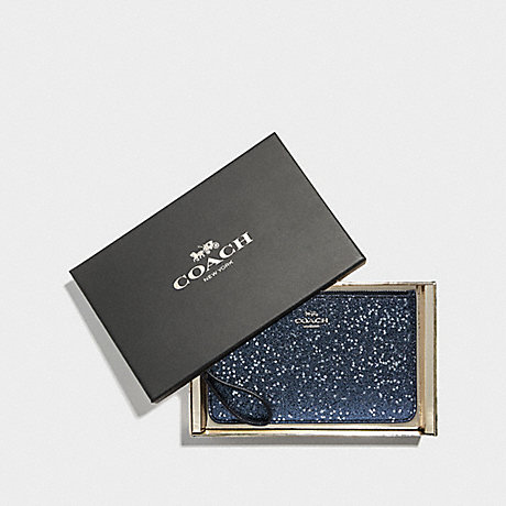 COACH BOXED SMALL WRISTLET WITH STAR GLITTER - MIDNIGHT/SILVER - F38641