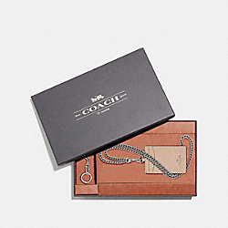 BOXED ID LANYARD SET IN SIGNATURE LEATHER - COACH F38658 - PLATINUM/SILVER