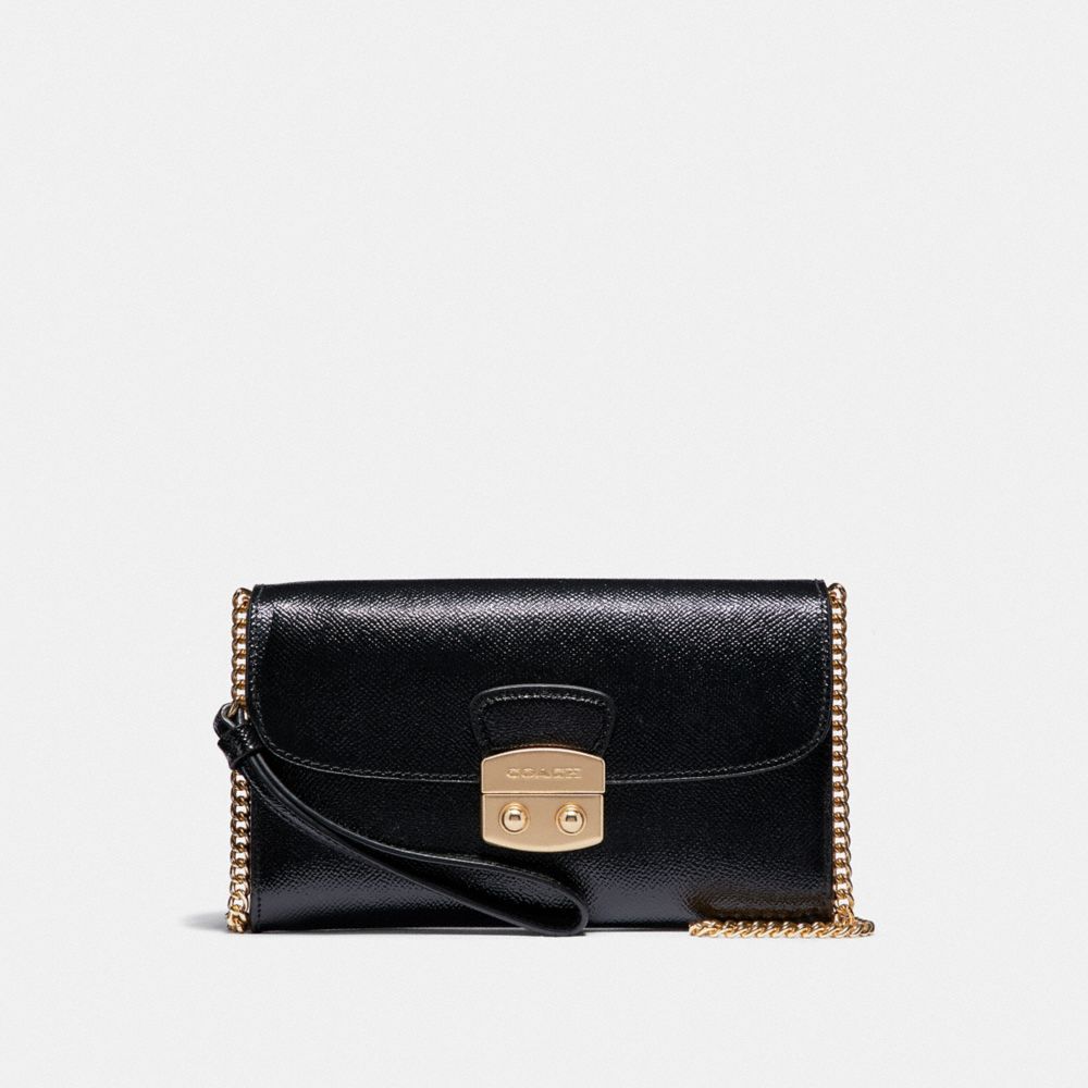 AVARY CHAIN CROSSBODY - COACH F38683 - BLACK/LIGHT GOLD