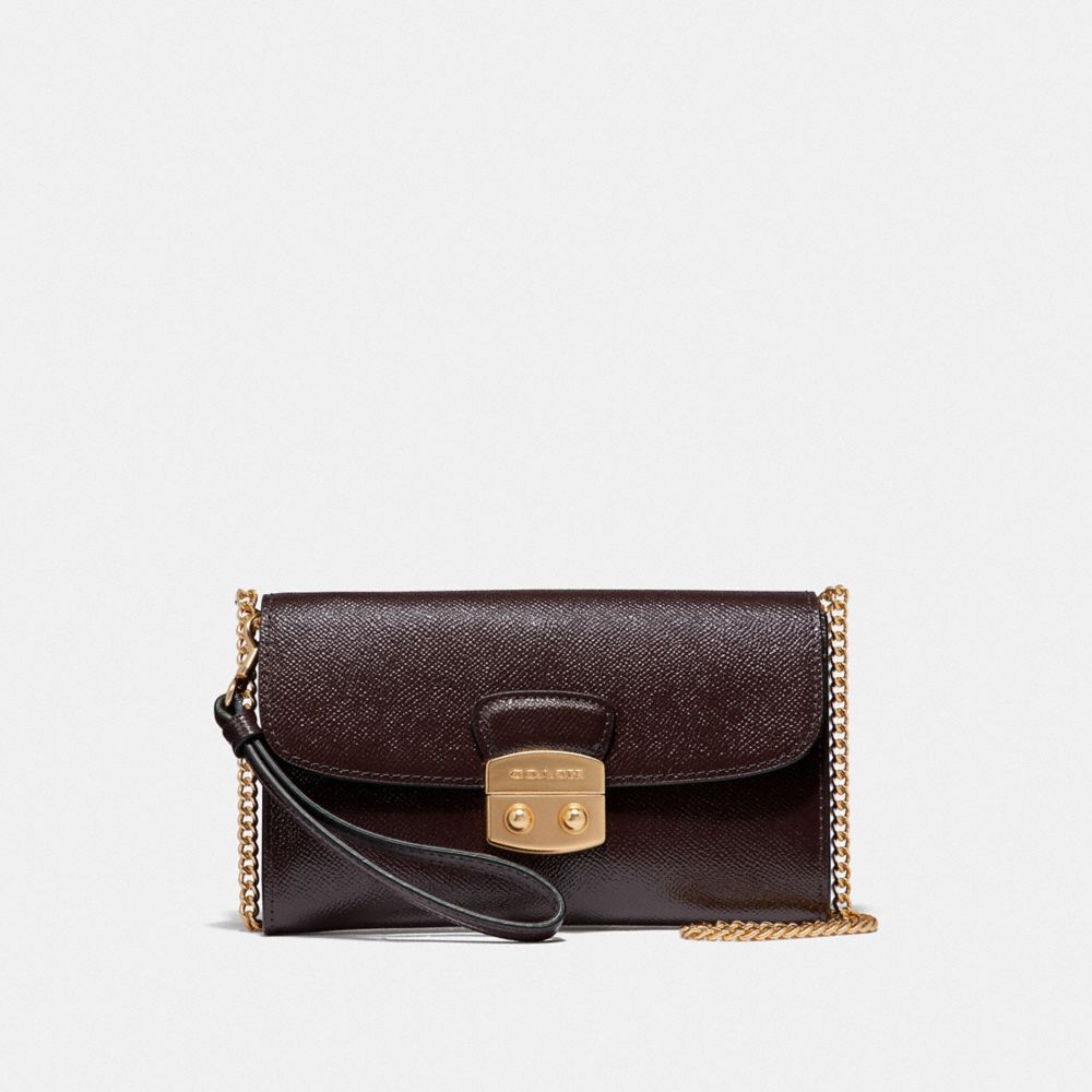 AVARY CHAIN CROSSBODY - COACH F38683 - OXBLOOD 1/LIGHT GOLD