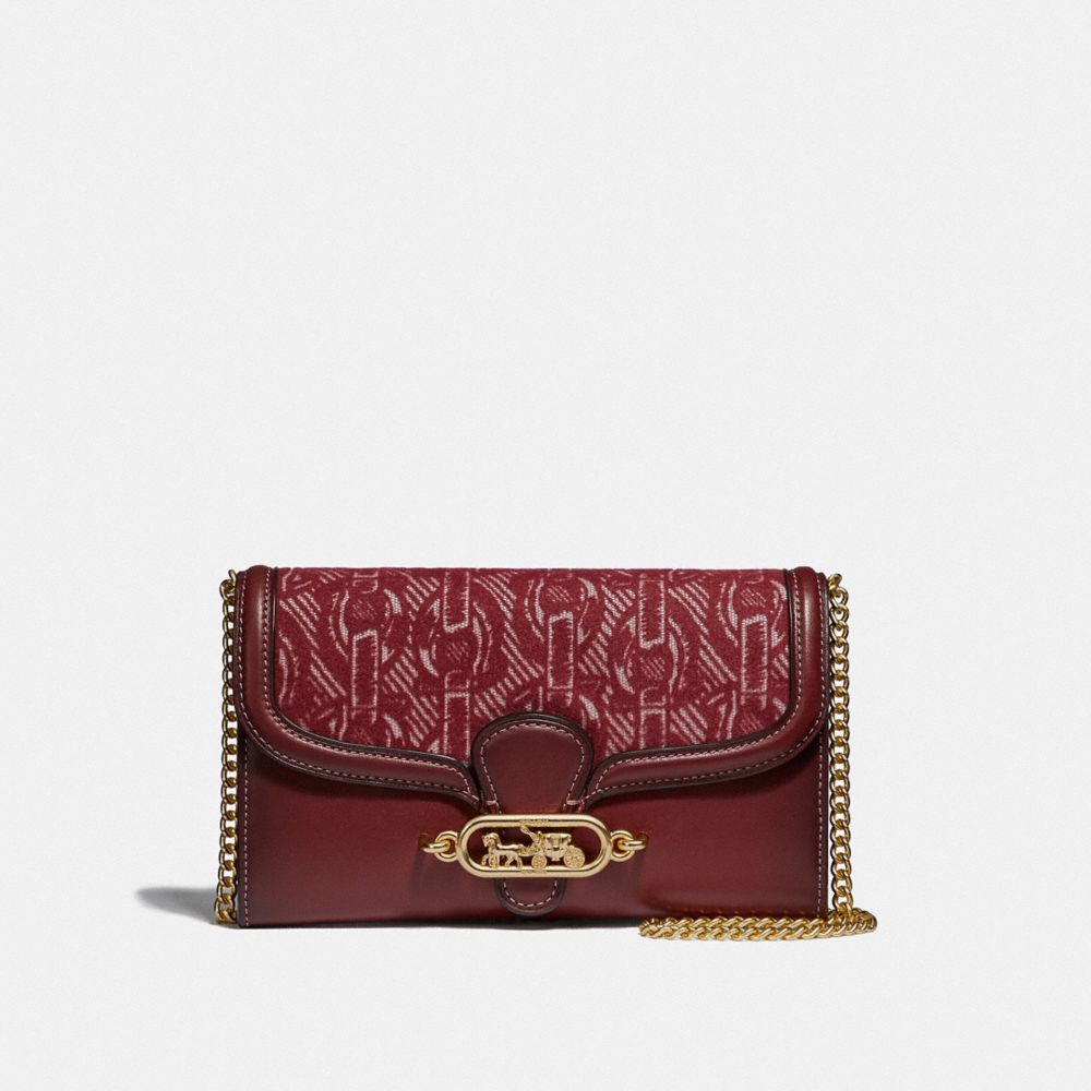 COACH F38685 CHAIN CROSSBODY WITH CHAIN PRINT CLARET/LIGHT GOLD