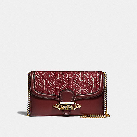 COACH F38685 CHAIN CROSSBODY WITH CHAIN PRINT CLARET/LIGHT GOLD