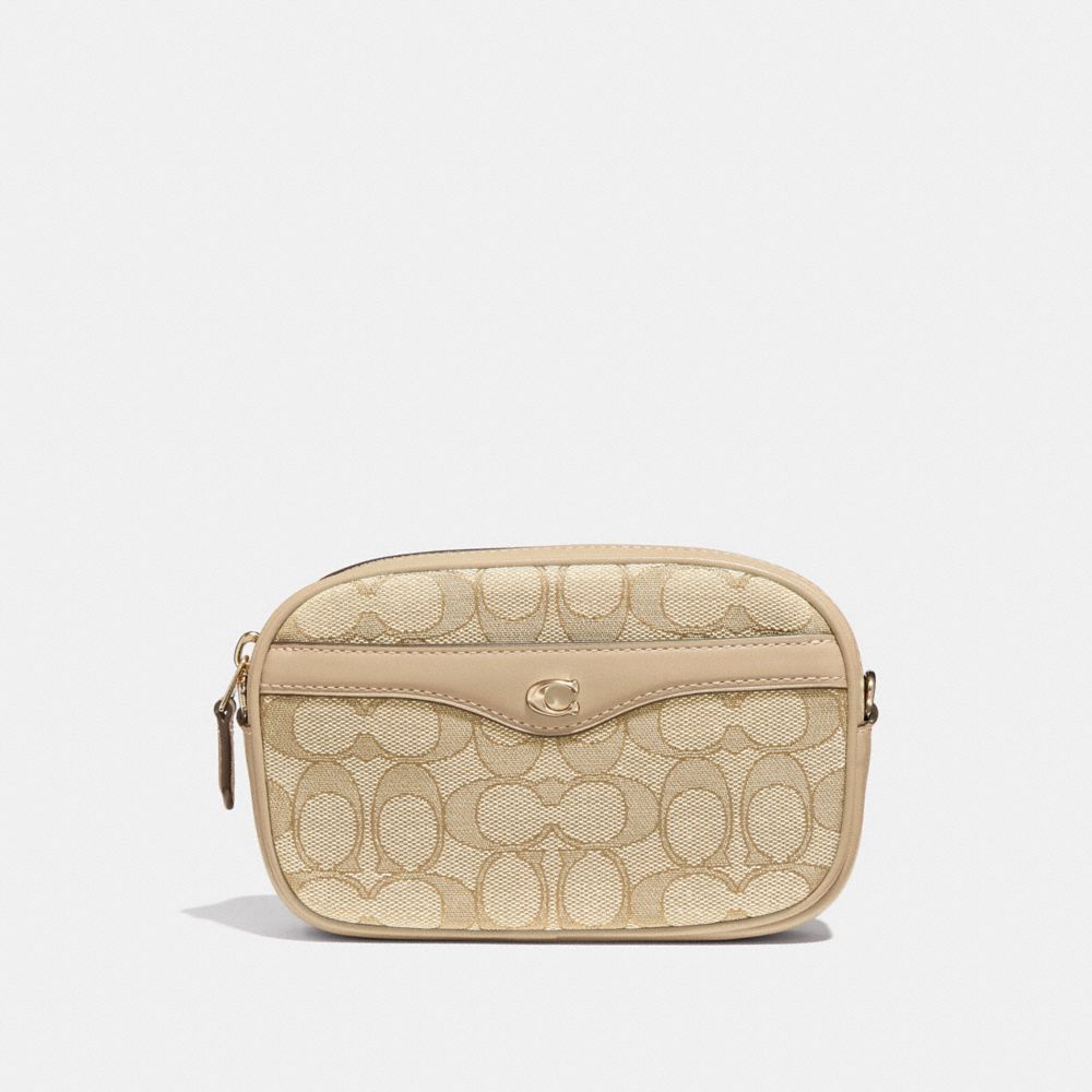 COACH F38687 Ivie Convertible Belt Bag In Signature Jacquard LIGHT KHAKI/BEECHWOOD/LIGHT GOLD