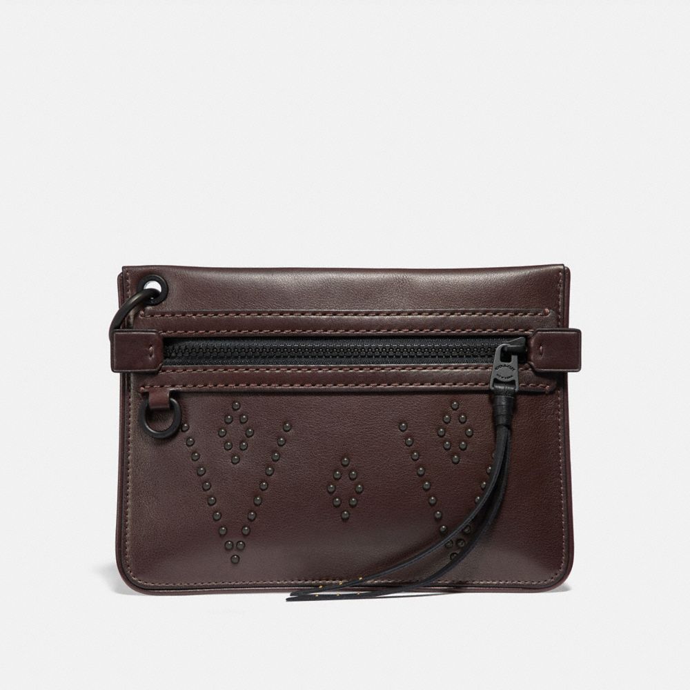 POUCH 22 WITH STUDS - F38770 - MAHOGANY