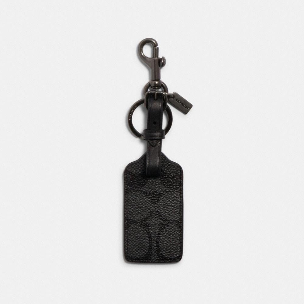 LUGGAGE TAG IN SIGNATURE CANVAS - QB/CHARCOAL/BLACK - COACH F38822QBMI5