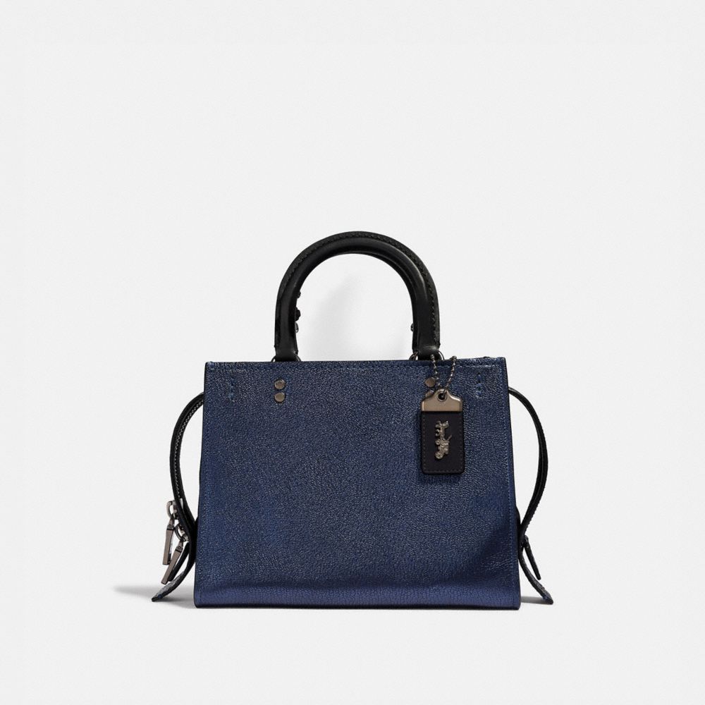 COACH ROGUE 25 WITH SNAKESKIN DETAIL - METALLIC BLUE/PEWTER - F38823