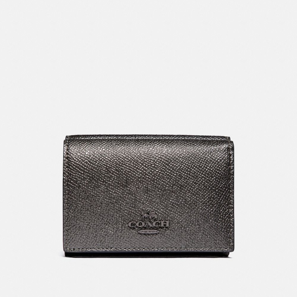 COACH F38871 - SMALL FLAP WALLET IN COLORBLOCK METALLIC GRAPHITE MULTI/GUNMETAL