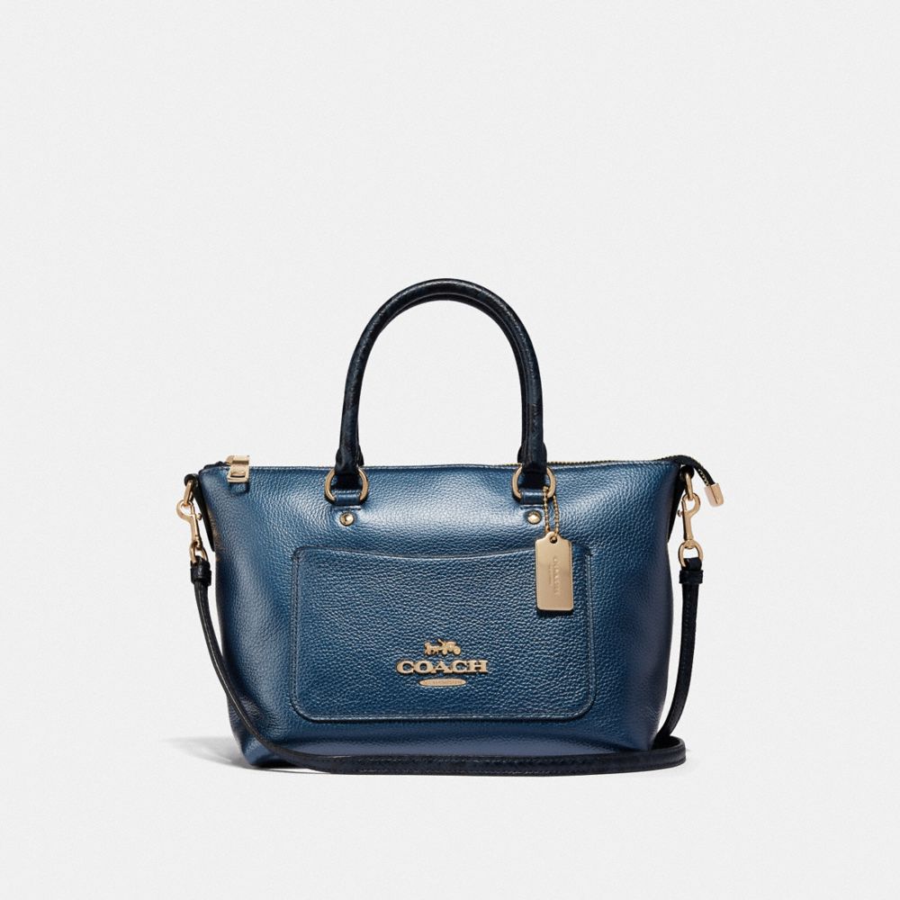 MINI EMMA SATCHEL - METALLIC DENIM/LIGHT GOLD - COACH F38877