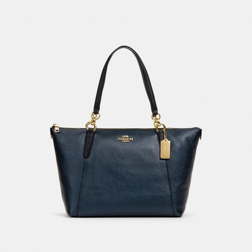 AVA TOTE - COACH F38878 - METALLIC DENIM/LIGHT GOLD