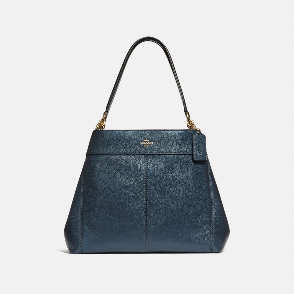 LEXY SHOULDER BAG - F38879 - METALLIC DENIM/LIGHT GOLD