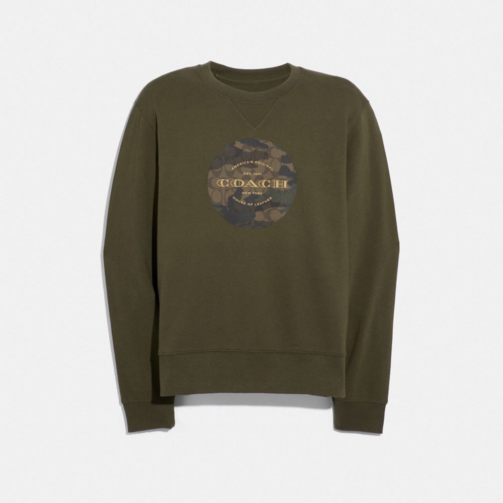 MIXED CAMO SWEATSHIRT - COACH F38884 - MOSS