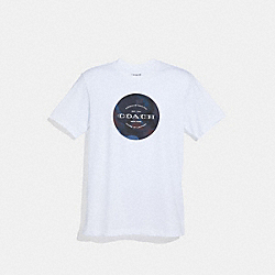COACH F38885 Mixed Camo T-shirt WHITE/NAVY/OXBLOOD