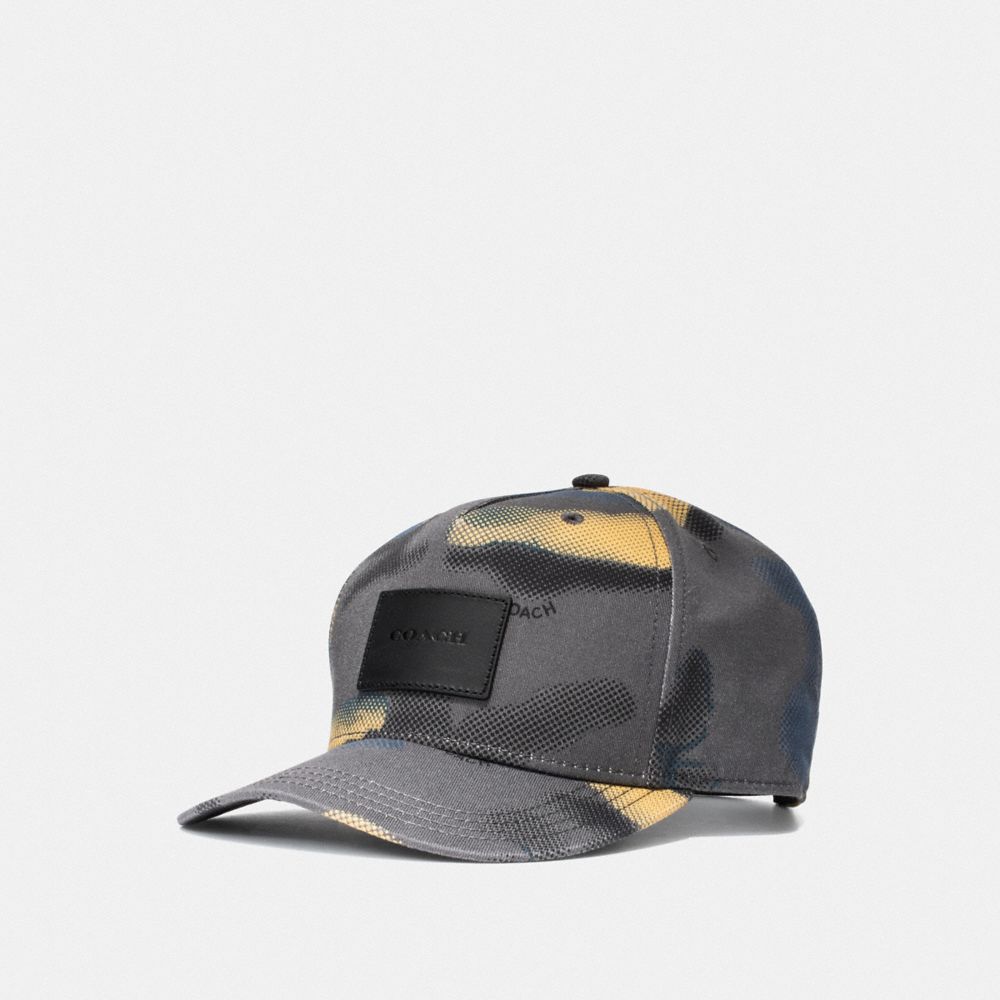 COACH F38887 MIXED CAMO FLAT BRIM HAT GREY FLAX CAMO