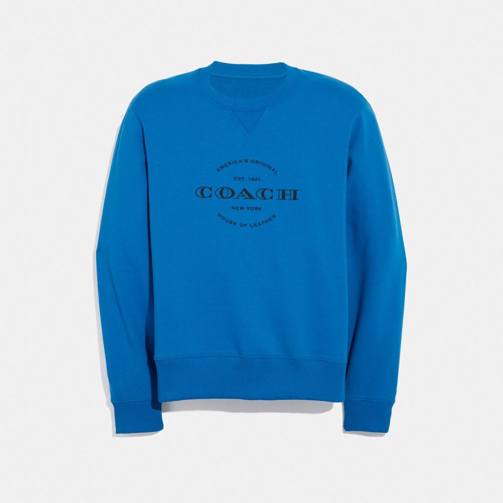 COACH F38888 - NEON SWEATSHIRT - NEON BLUE | COACH MEN