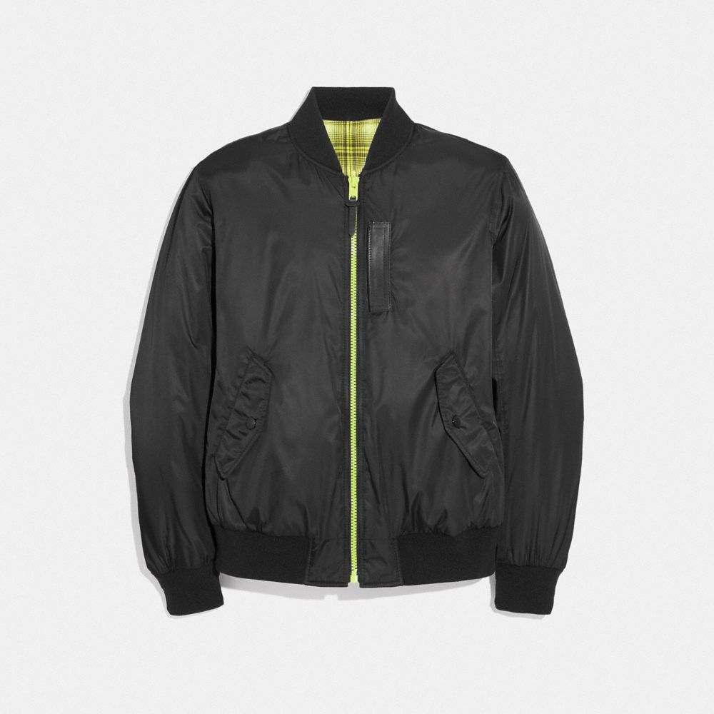 REVERSIBLE LIGHTWEIGHT MA-1 JACKET - BLACK - COACH F38890