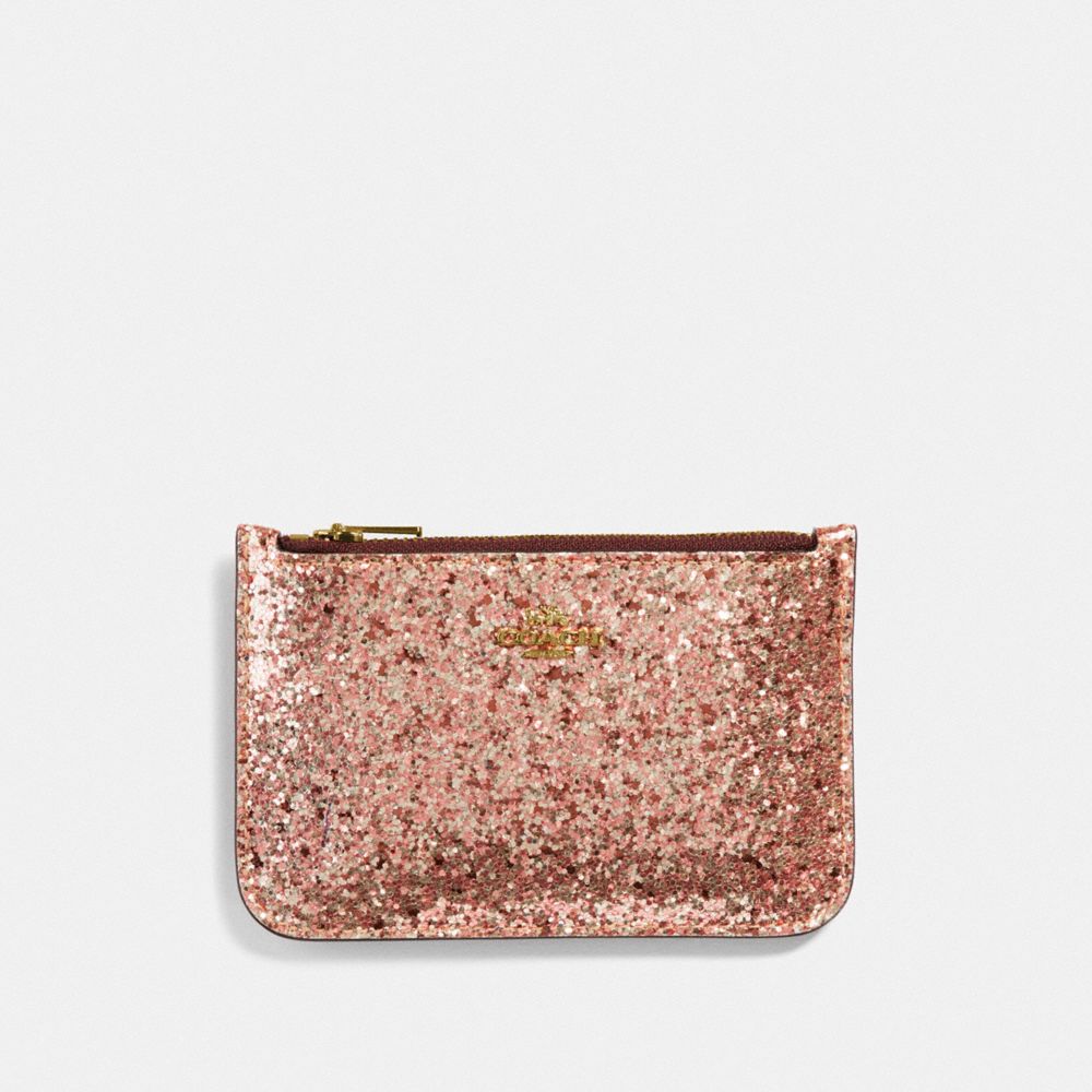 COACH ZIP CARD CASE - GD/METALLIC ROSEGOLD - F38921