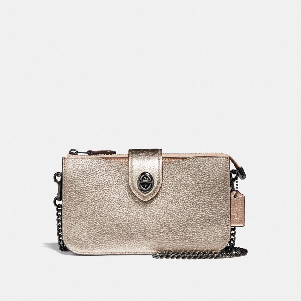 TURNLOCK CROSSBODY IN COLORBLOCK - F38934 - GM/PLATINUM MULTI