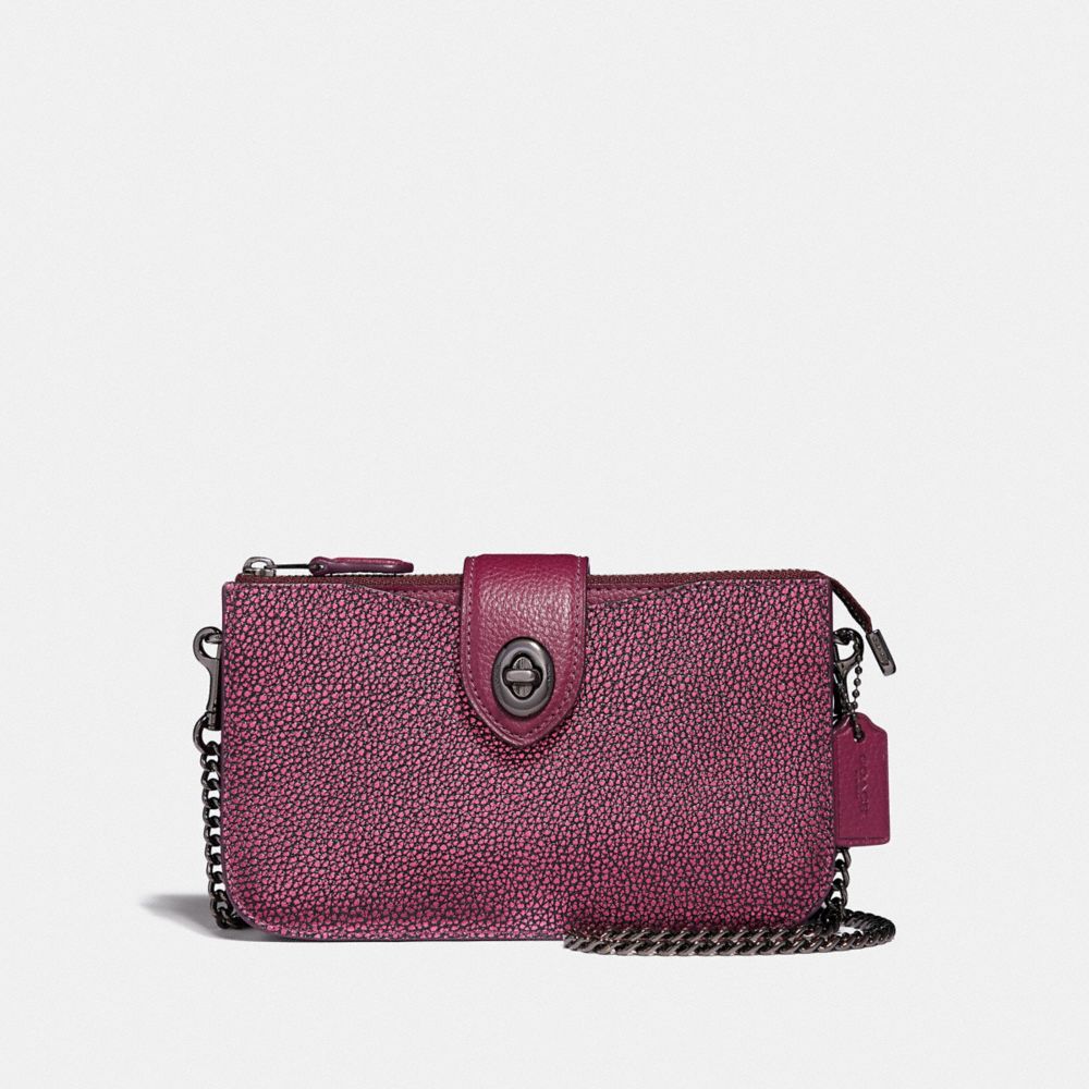 TURNLOCK CROSSBODY IN COLORBLOCK - METALLIC BERRY MULTI/GUNMETAL - COACH F38934