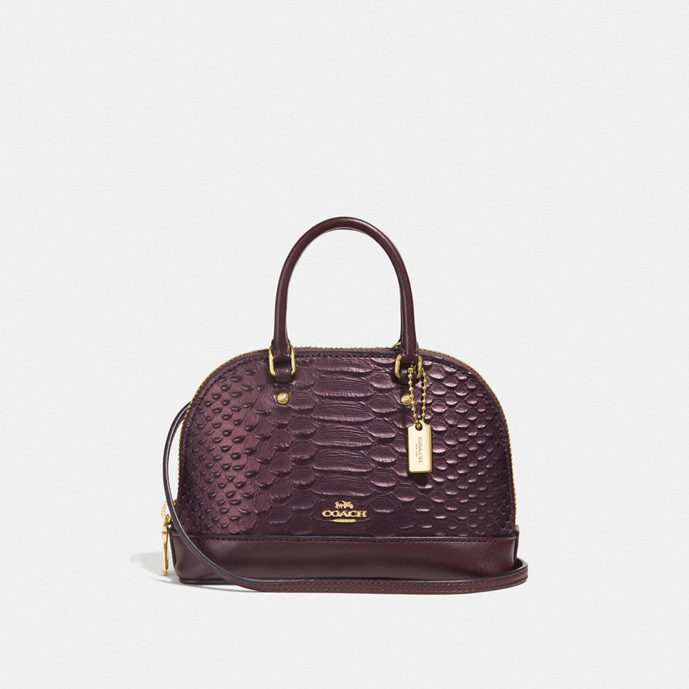 COACH MICRO MINI SIERRA SATCHEL - OXBLOOD 1/LIGHT GOLD - F38951