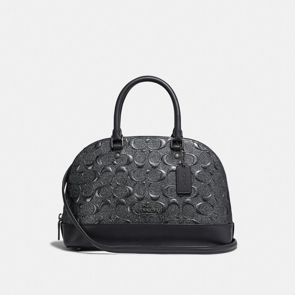 COACH MINI SIERRA SATCHEL IN SIGNATURE LEATHER - CHARCOAL/BLACK ANTIQUE NICKEL - F38960