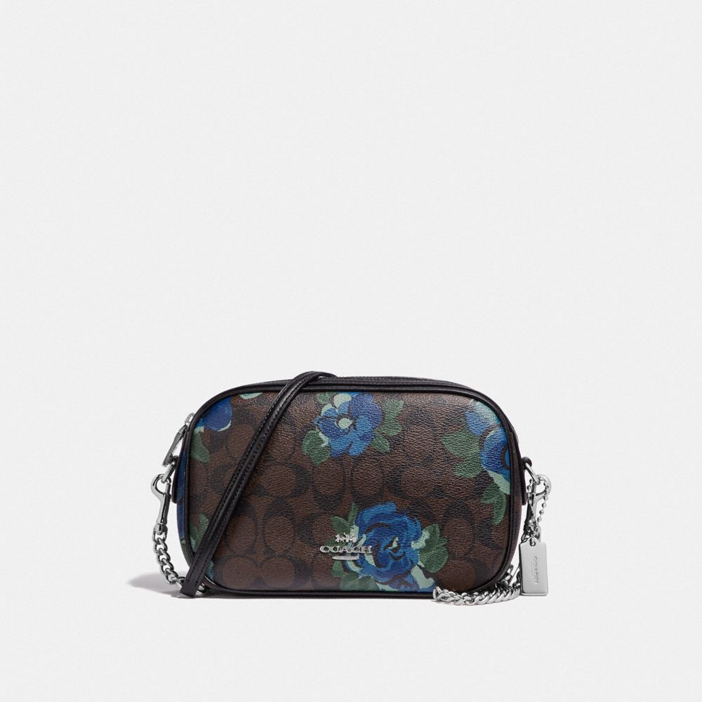 ISLA CHAIN CROSSBODY IN SIGNATURE CANVAS WITH JUMBO FLORAL PRINT - BROWN BLACK/MULTI/SILVER - COACH F38997