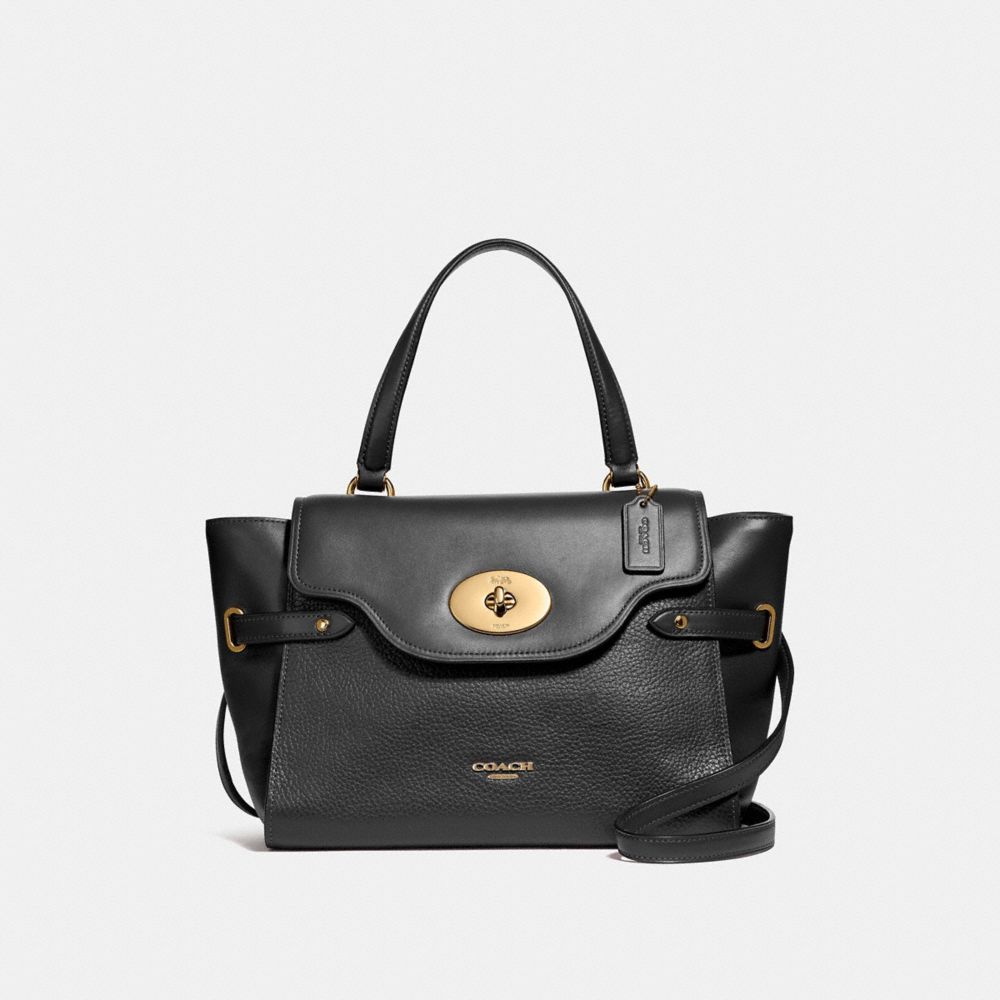 COACH LARGE BLAKE FLAP CARRYALL - BLACK/LIGHT GOLD - F39020