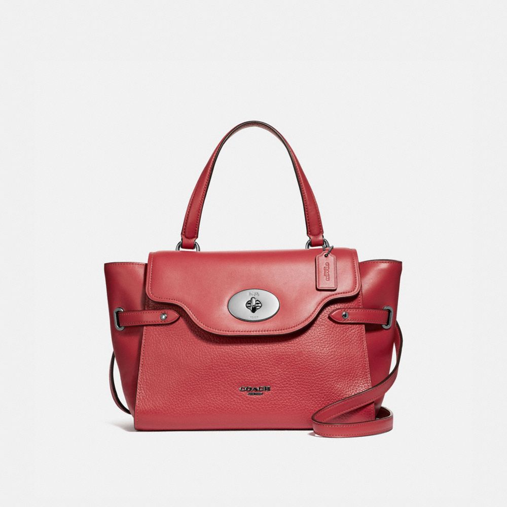 LARGE BLAKE FLAP CARRYALL - F39020 - WASHED RED/SILVER