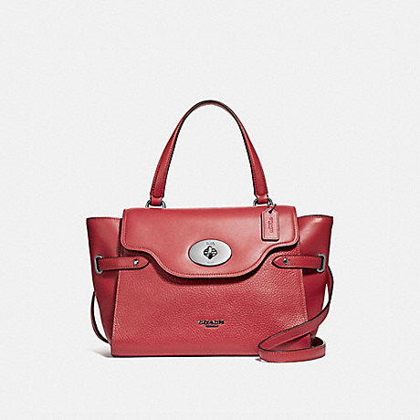 COACH LARGE BLAKE FLAP CARRYALL - WASHED RED/SILVER - F39020