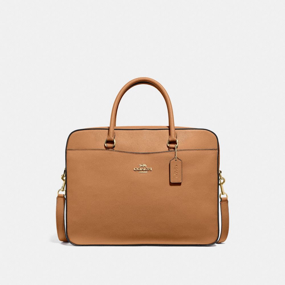 COACH LAPTOP BAG - LIGHT SADDLE/GOLD - F39022