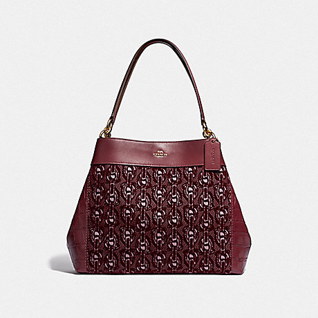COACH LEXY SHOULDER BAG WITH CHAIN PRINT - CLARET/LIGHT GOLD - F39024