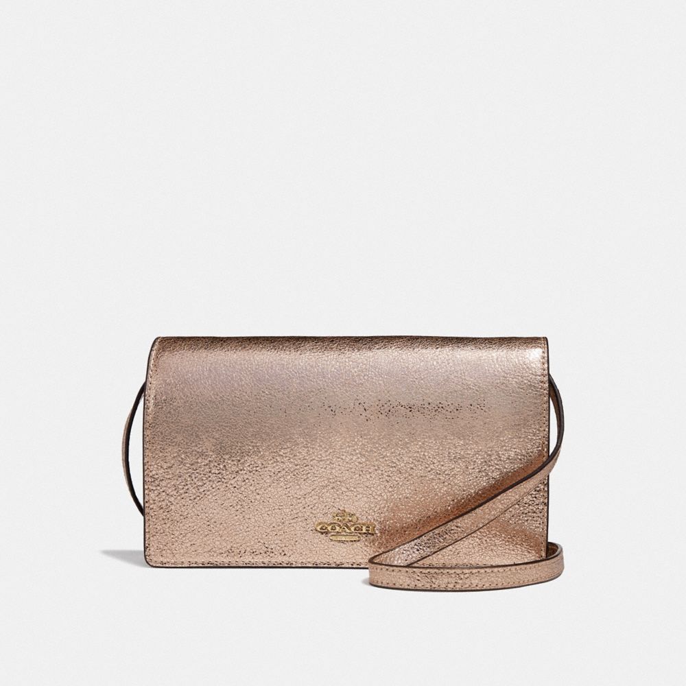 COACH HAYDEN FOLDOVER CROSSBODY CLUTCH - ROSE GOLD/LIGHT GOLD - F39066