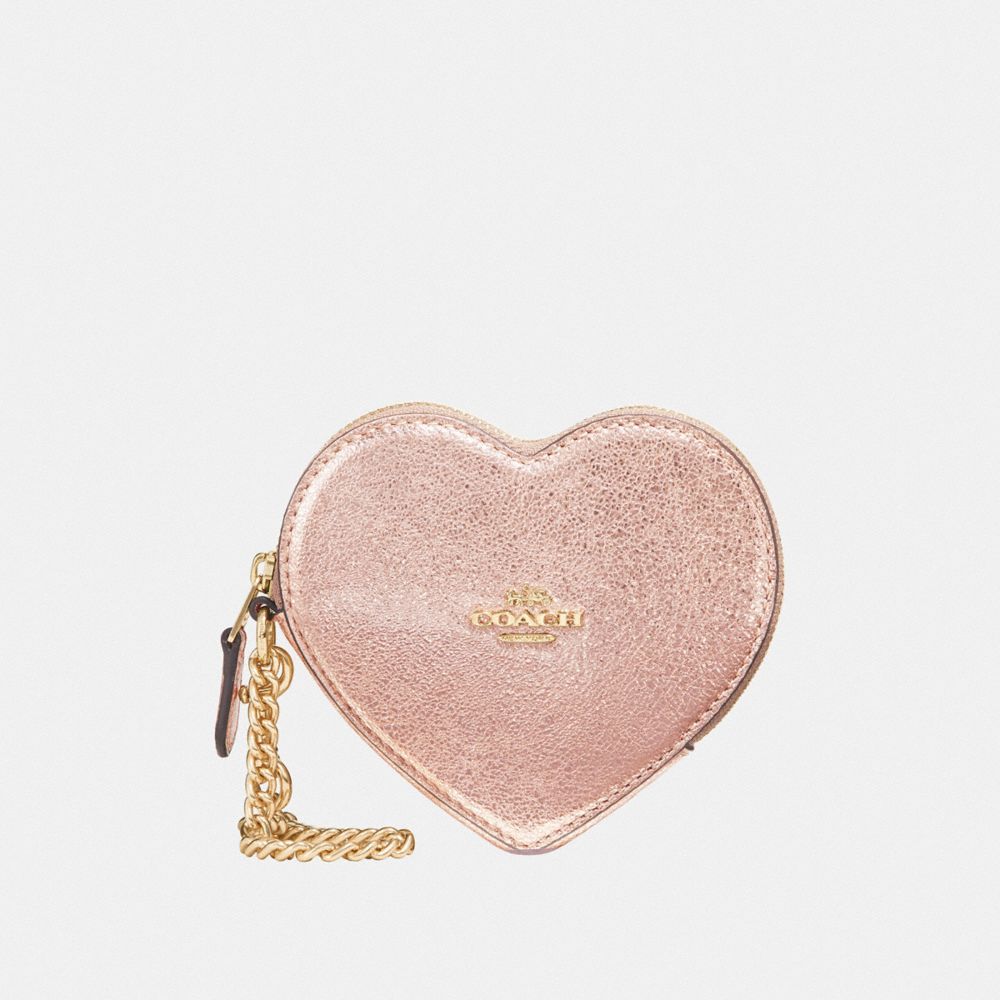 HEART COIN CASE - ROSE GOLD/LIGHT GOLD - COACH F39068